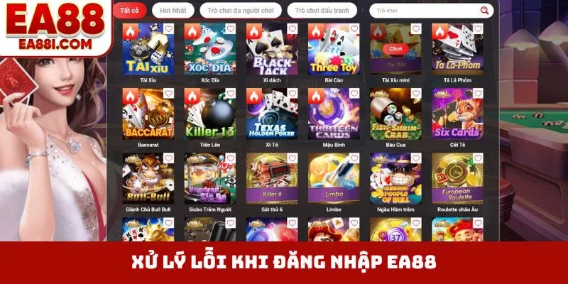 Xử lý lỗi khi đăng nhập EA88